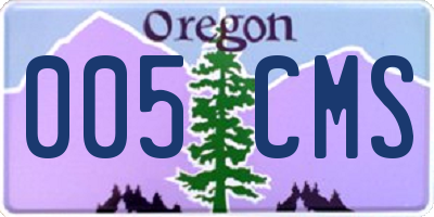 OR license plate 005CMS