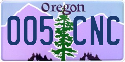 OR license plate 005CNC