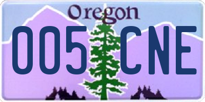 OR license plate 005CNE