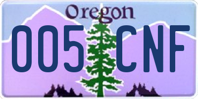OR license plate 005CNF