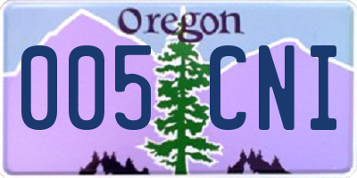 OR license plate 005CNI