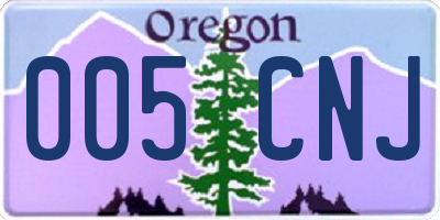 OR license plate 005CNJ