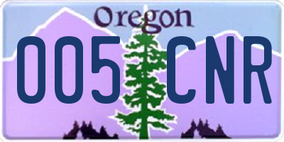 OR license plate 005CNR