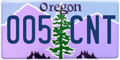 OR license plate 005CNT