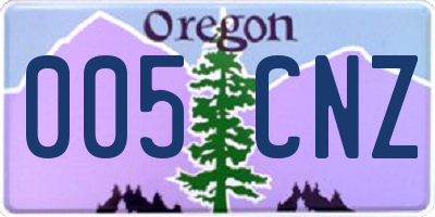 OR license plate 005CNZ