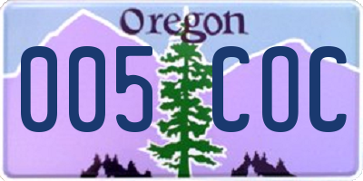 OR license plate 005COC