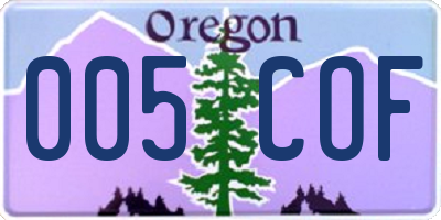 OR license plate 005COF
