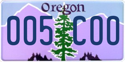 OR license plate 005COO