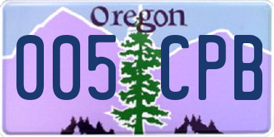 OR license plate 005CPB
