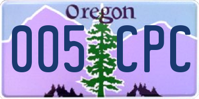OR license plate 005CPC