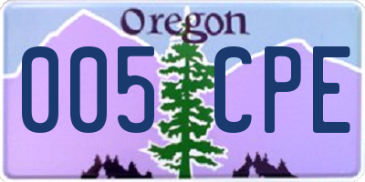 OR license plate 005CPE