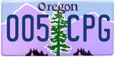 OR license plate 005CPG
