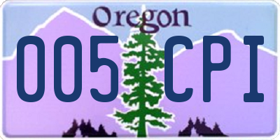OR license plate 005CPI