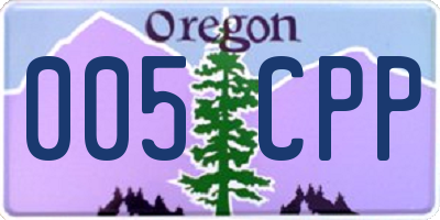 OR license plate 005CPP