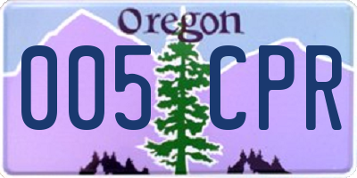 OR license plate 005CPR
