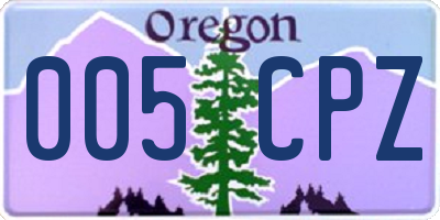 OR license plate 005CPZ