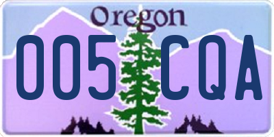 OR license plate 005CQA