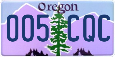 OR license plate 005CQC