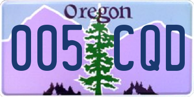 OR license plate 005CQD