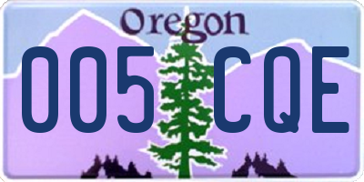 OR license plate 005CQE