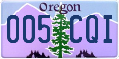 OR license plate 005CQI