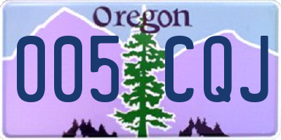OR license plate 005CQJ
