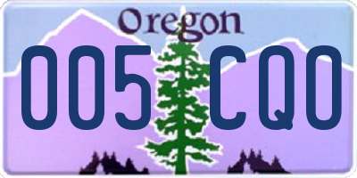 OR license plate 005CQO