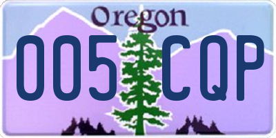 OR license plate 005CQP