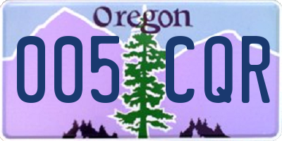 OR license plate 005CQR