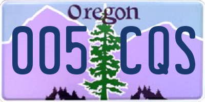 OR license plate 005CQS