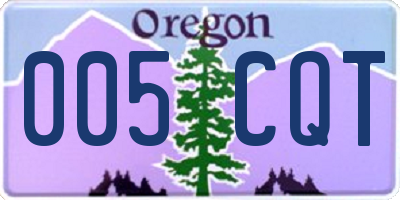 OR license plate 005CQT