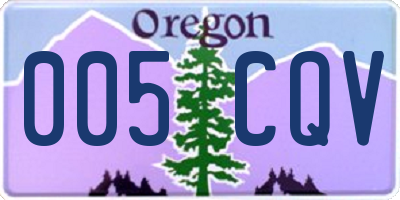 OR license plate 005CQV