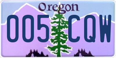 OR license plate 005CQW