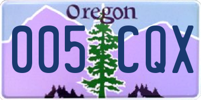 OR license plate 005CQX