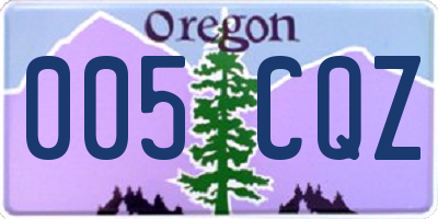 OR license plate 005CQZ
