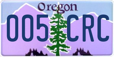 OR license plate 005CRC