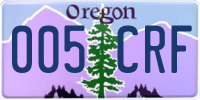OR license plate 005CRF