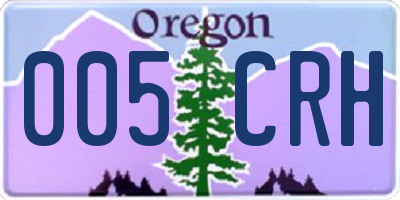 OR license plate 005CRH