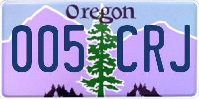 OR license plate 005CRJ