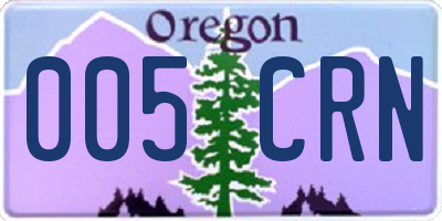 OR license plate 005CRN