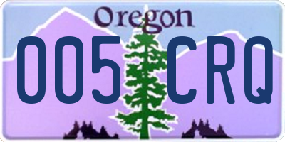 OR license plate 005CRQ
