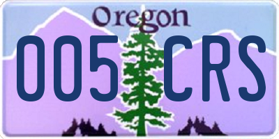 OR license plate 005CRS