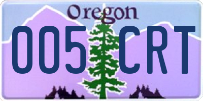 OR license plate 005CRT