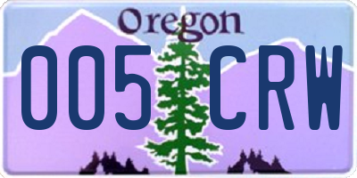 OR license plate 005CRW