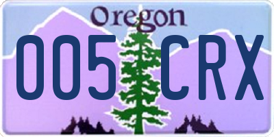 OR license plate 005CRX