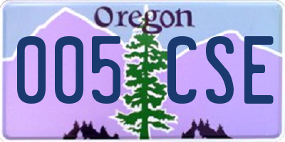 OR license plate 005CSE