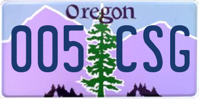 OR license plate 005CSG