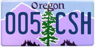 OR license plate 005CSH