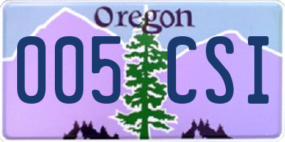 OR license plate 005CSI