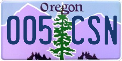 OR license plate 005CSN